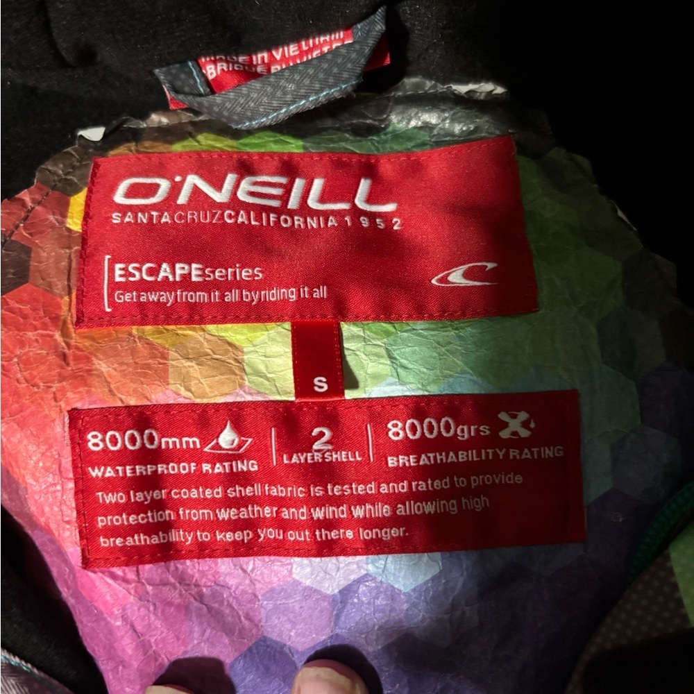 SOLD O'Neill Women's Blue and Green Plaid Ski Jacket - Picture 12 of 16